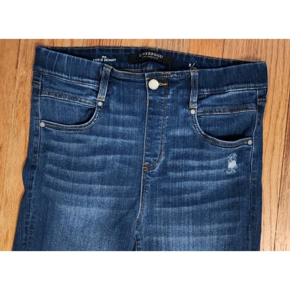 Liverpool Los Angeles Jeans 8 /29 Blue The Ankle Skinny Medium Wash Flex Stretch - Picture 2 of 8